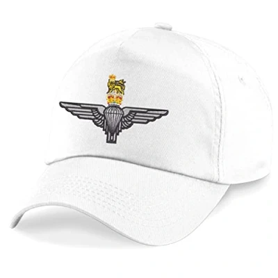 Image of Parachute Regiment Paratrooper Paras Insignia Embroidered Baseball Cap British Army Military Embroidery (White)
