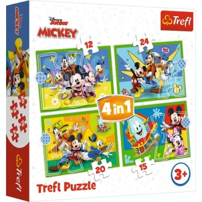 Image of Trefl 4w1 Mickey WÄšrÄld PrzyjaciÄlÄš [PUZZLE]
