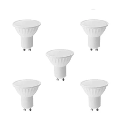 Image of Lamp Gu10 9 W LED Bulb, Cool daylight 6400 K, 600 Lumens, Replacement Equivalent to 70 Halogena (5 unidades) White