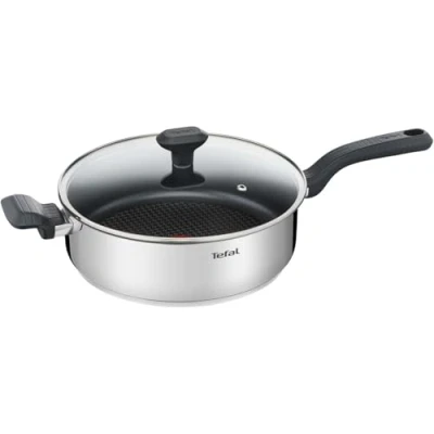 Image of Tefal 26cm Comfort Max Stainless Steel Non stick Saute Pan and Lid, Silver