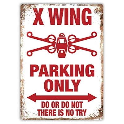 Image of HONGXIN X Wing Parking Only Wars Yoda Jedi Star Retro Iron Painting Tin Wall Signs Warning Sign Metal Plaque Poster Art Decoration for Bar Cafe Garage Office
