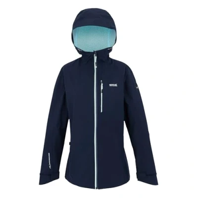 Image of Regatta Women&#039;s Water repellent Birchdale II Waterproof Jacket Navy Icy Morn, Size: 16