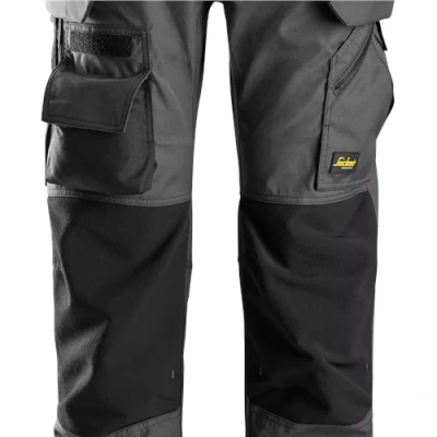 Image of Snickers FlexiWork Floorlayer Trousers+ Holster Pockets Steel Grey/Black 48