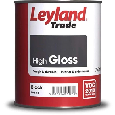 Image of Leyland Trade High Gloss Paint Black 750ml