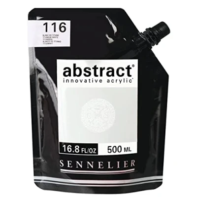 Image of Sennelier Paint Abstract SENNE Titan.Whit, Titanium White, 500 ml (Pack of 1)