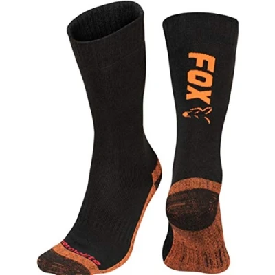 Image of Fox Black/Orange Thermolite Long Sock (40 43) Fishing socks