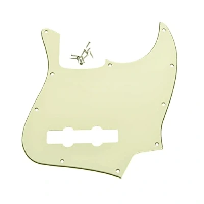 Image of Dopro Jazz Bass J Pickguard for USA/Mexican 4 String FD Aged White 3 Ply
