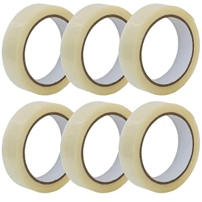 Image of Coselena 6 Pack Cellotape Roll 24mm x 66m Heavy Duty Sticky Packaging Tape Easy to Use Crystal Clear Parcel Ideal Packing for Dispenser, Gun &amp; Cardboard Boxes Moving