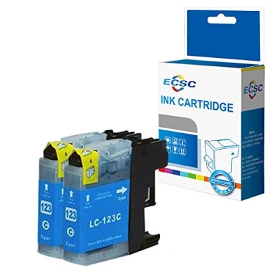 Image of ECSC Compatible Ink Cartridge Replacement for Brother DCP J132W J152W J4110DW J552DW J752DW, MFC J4410DW J4510DW J4610DW J470DW J4710DW J650DW J6520DW J6720DW J6920DW J870DW LC123C (Cyan, 2 Pack)