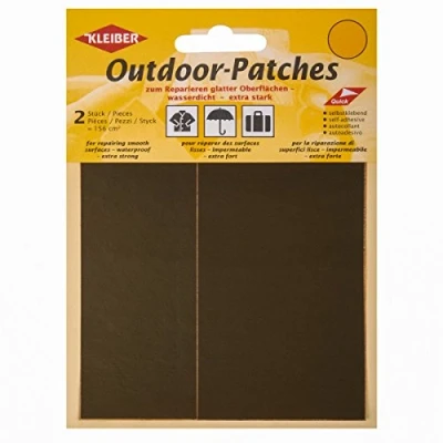 Image of Kleiber Pack of 2 Nylon Self Adhesive Repair Patches 11.5cm x 6.8cm Olive Grey, Mittel