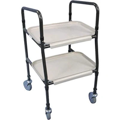 Image of Aidapt Sturdy Height Adjustable Strolley Trolley with Easy Removable Trays Ideal for Transferring Meals, Dinner, Tea etc