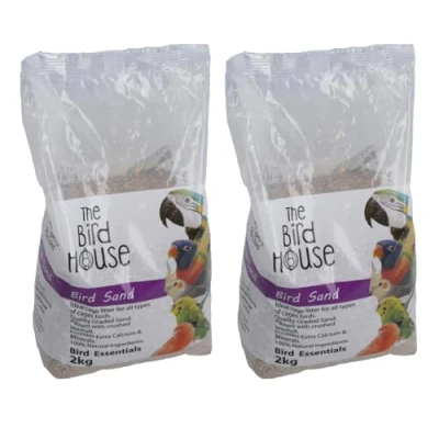 Image of AB Tools 2PK 2kg Parrot Bird Sand With Oyster Calcium &amp; Mineral Aid Digestion Cage Litter