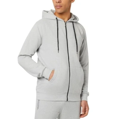 Image of FM London Mens Hyfresh Zipped Hoodie, Grey, S UK