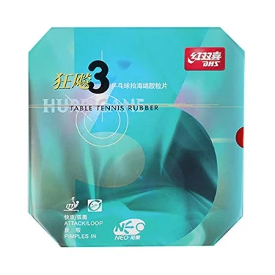 Image of DHS NEO Hurricane 3 Hard Table Tennis Rubber Sheet Ping Pong (Red, 2.15)