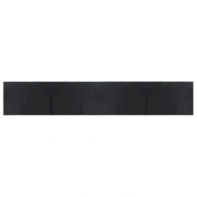 Image of vidaXL Black Bamboo Rug Rectangular Non Slip Area Floor Mat/Carpet Runner for Living Room, Hallway Easy Clean, Durable, Natural Tone, 70x400cm