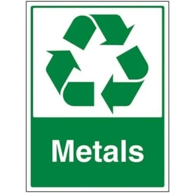 Image of V Safety Metals Recycling Sign 300mm x 400mm 1mm Rigid Plastic
