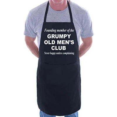 Image of Print4U Grumpy Old Men BBQ Cooking Funny Novelty Apron Black
