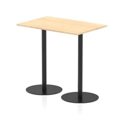 Image of Italia 1200 x 800mm Poseur Rectangular Table Maple Top 1145mm High Black Leg