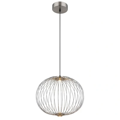 Image of Galway 50cm Wire Frame Pendant Ceiling Light Nickel Matt LED 3000K
