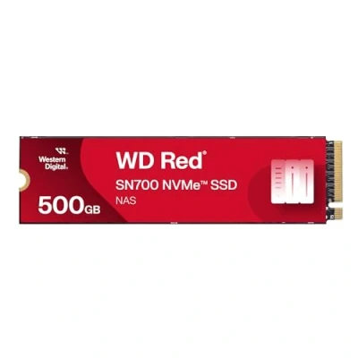 Image of WD Red SN700 500GB NVMe SSD for NAS devices, with robust system responsiveness and exceptional I/O performance