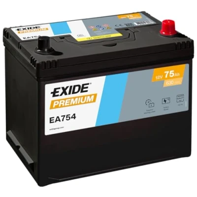 Image of 01579A102K, 371101F680, 371102M640, DP370APU070CH0U, DP370APU080CH0U Starter battery EXIDE PREMIUM EA754 12V 75Ah 630A Korean B1+B6 Lead acid