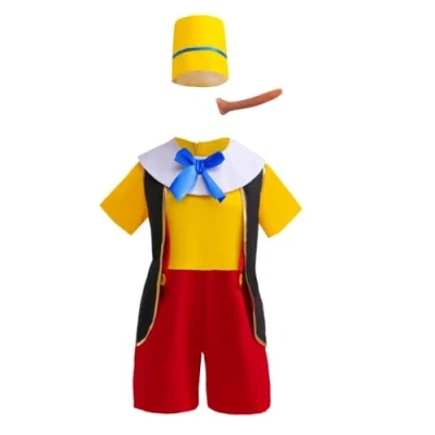 Image of Lito Angels Pinocchio Fancy Dress Up Costume Party Outfit Set with Hat and Nose for Kids Boys Age 6 7 Years