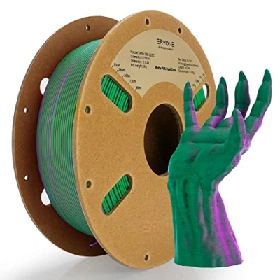 Image of ERYONE Matte PLA Filament 1.75mm, 3D Printer Filament, +/ 0.03mm, 1kg (2.2lbs)/Spool,Dual Red Purple&amp;Green