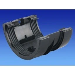 Image of Wavin OSMA Roundline Gutter Jointing Bracket 112mm Black 0T005b