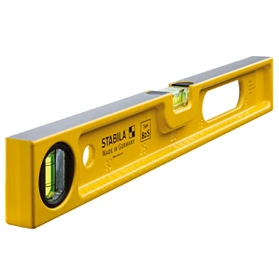 Image of STABILA Spirit Level Type 82 S, 40 cm, Robust Die Cast Aluminium Profile, Metric Scale, 1 Horizontal Level, Vertical Handle Opening, Made in Germany