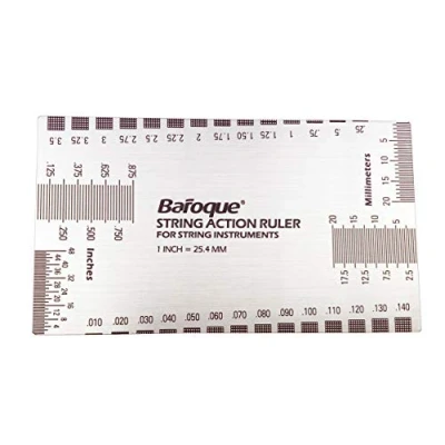 Image of Double Sided Multi Function String Action Ruler Gauge Tool Both Metric &amp; Imperial,Guitar Measuring Ruler,Luthier for Electric, Acoustic Bass Guitars
