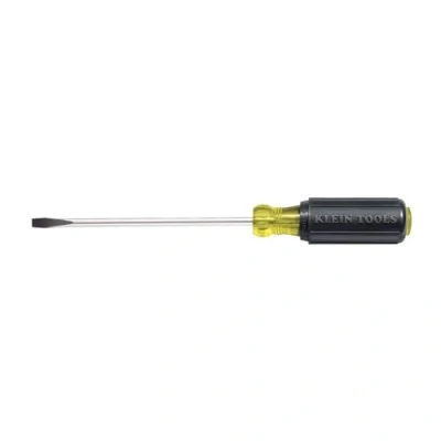 Image of Klein Tools 605 8 1/4 Inch Cabinet Tip Screwdriver, Heavy Duty, with Shank, Made in USA