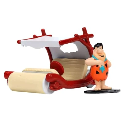 Image of Flintstones 1:32 Flintmobile Die Cast Vehicle with Fred Flintstone Figure, Toys for Kids and Adults