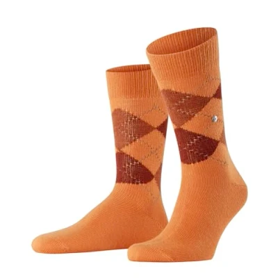Image of Burlington Men&#039;s Preston M SO Warm Soft Patterned 1 Pair Socks, Orange (Violet 8416), 6.5 11