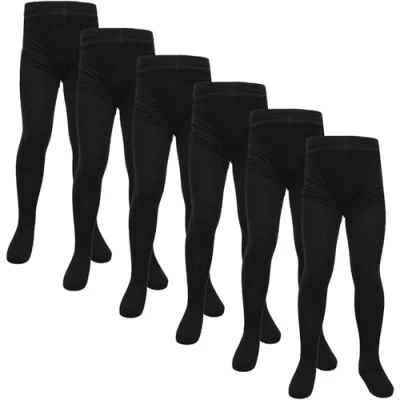 Image of A2Z 4 Kids Premium Girls Fleece Lined Thermal Tights Pack Of 3 Or 6 Cosy Winter Stretchy Black 5