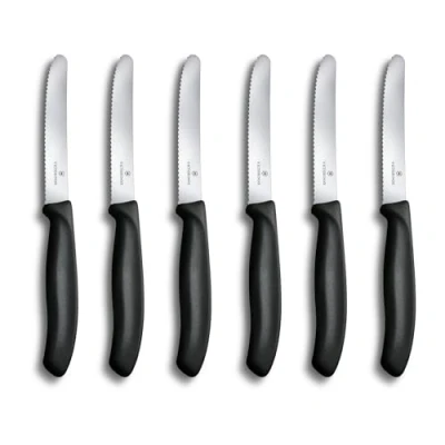 Image of Victorinox Tomato / Sausage Knife Swiss Classic Black 6 Pieces