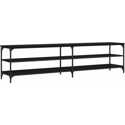 Image of vidaXL TV Cabinet Black 200x30x50 cm Engineered Wood and Metal