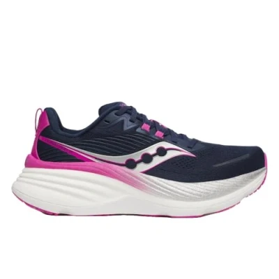 Image of Saucony Hurricane 24 Road running shoes, Women&#039;s, Size: 4.5, Navy/fuchsia shoes