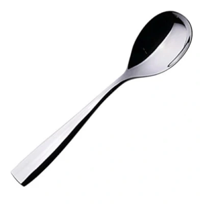 Image of Genware Square Cutlery 18/0 Tea Spoons Set of 12 Stainless Steel Teaspoons