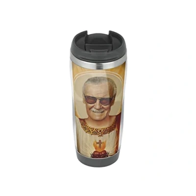 Image of Stan Lee Jesus Holy Funny Travel Mug, Thermal Insulated Cup for Hot and Cold Beverages Drinks