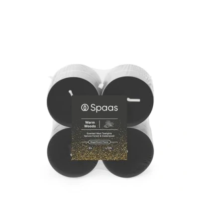 Image of Spaas Maxi Scented Tealights flatpack x8 10h, Warm Woods