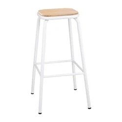 Image of Bolero Cantina High Stools with Wooden Seat Pad White (4 pack)