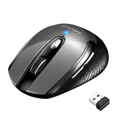 Image of Wireless Mouse Silent Cordless Optical Computer Mouse, 6 Buttons,1600DPI with 3 Adjustable Levels for Windows 10/8/7/XP/Mac/Macbook Pro/Air/HP/Acer