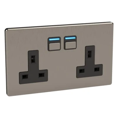 Image of Lightwave LP42MK2 Smart Socket, 3000 W, 230 V, Stainless Steel