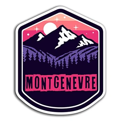 Image of 2 x 10cm Montgenevre Ski Vinyl Stickers Travel Sticker Laptop Luggage #23650 (10cm Tall)