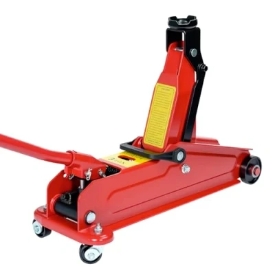 Image of HYCHIKA Steel Racing Trolley Jack, with Hydraulic Piston Quick Lift Pump, 3 Ton (6,600 lb) Capacity, Lifting Range 5.3 18 inch