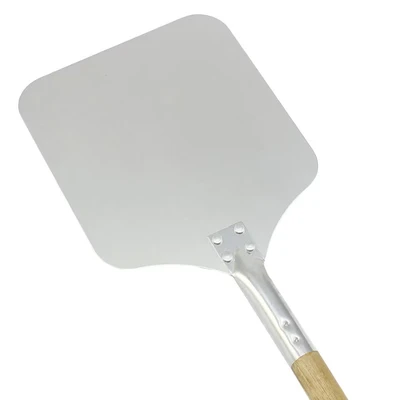 Image of Pizza Peel Oven Shovel / 9 Bakers Paddle Metal Spade 83cm L x 22cm W/Aluminium &amp; Wooden Handle