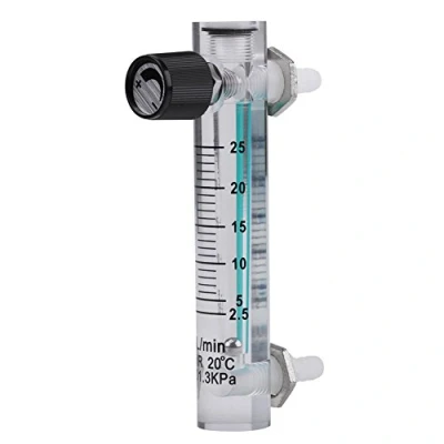 Image of Gas Flow Meter, LZQ 5 Air/Gas Flowmeter with Control Valve for 8mm Hose Barb, 2.5 25LPM 0.6MPa