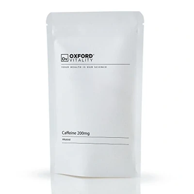 Image of Caffeine 200mg Tablets Supplements for Pre Workout Energy Oxford Vitality