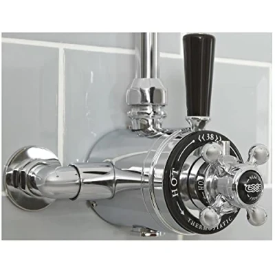 Image of Milano Elizabeth Traditional Dual Exposed Thermostatic Mixer Shower Valve Chrome Black