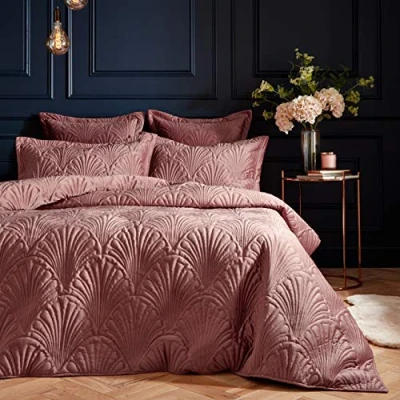 Image of Paoletti Palmeria Duvet Cover and Pillowcase Set, Blush, Single